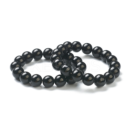 Round Glass Beads Stretch Bracelets for Teen Girl Women BJEW-A117-E-21-1
