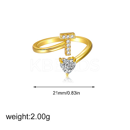 Brass Micro Pave Clear Cubic Zirconia Cuff Open Rings FS-WGF859A-10-1