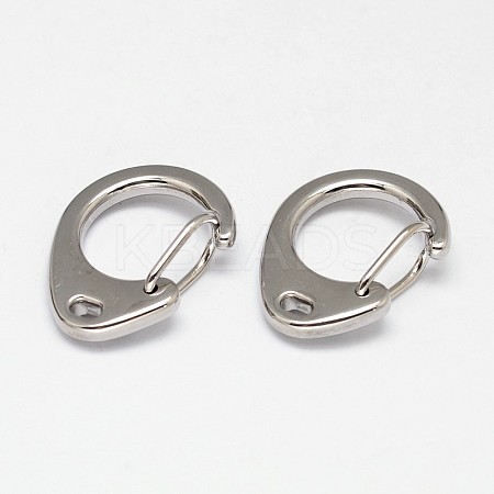 Oval 304 Stainless Steel Keychain Clasp Findings STAS-D070-03-1