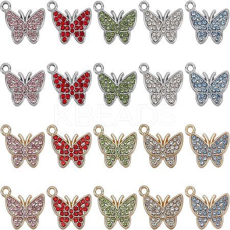 40Pcs 10 Colors Alloy Pendants FIND-FH0003-79-1
