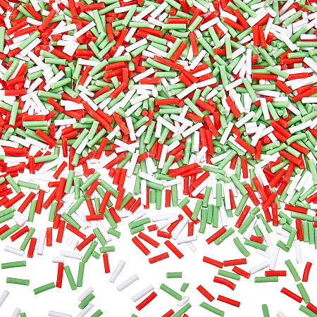 120G 3 Colors Christmas Themed Handmade Polymer Clay Beads CLAY-SC0002-08-1