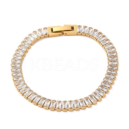 Cubic Zirconia Tennis Bracelet BJEW-M301-04G-01-1