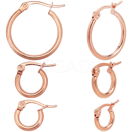 3 Styles 201 Stainless Steel Hoop Earrings EJEW-SP0001-04-1