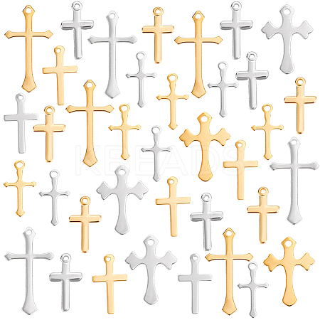 100Pcs 10 Styles Brass Pendants KK-PH0012-23A-1