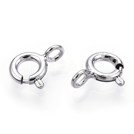 Rhodium Plated 925 Sterling Silver Spring Ring Clasps LS-STER-T004-81A-P-1