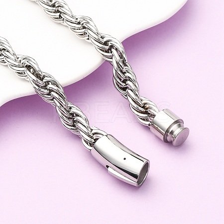 10MM 304 Stainless Steel Rope Chain Necklaces NJEW-C099-07A-P-1