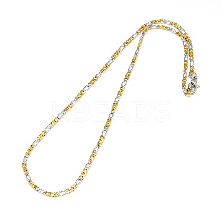 304 Stainless Steel Figaro Chain Necklace Making LS-STAS-A028-N022C-1