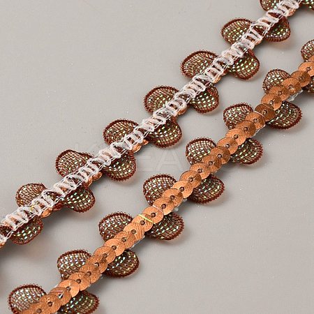 Sparkle Polyester Lace Ribbon OCOR-WH0047-76-1