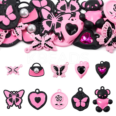 20Pcs 10 Style Spray Painted Alloy Pendants FIND-TA0002-89-1