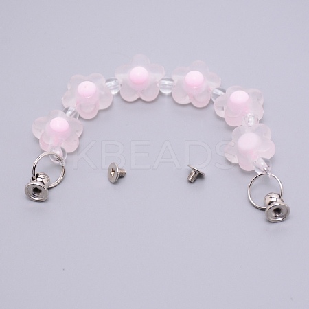 Flower Plastic Beads Phone Case Chain AJEW-WH0235-07-1