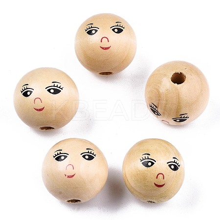 Unfinished Natural Wood Beads X-WOOD-T019-31-A-18mm-1