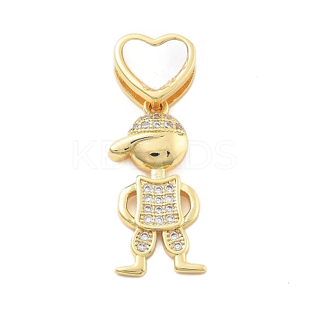Real 18K Gold Plated Brass Micro Pave Cubic Zirconia Pendants KK-L209-100G-01-1