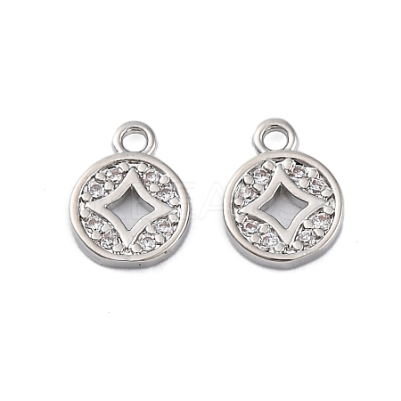 Brass Micro Pave Cubic Zirconia Pendants KK-P289-01P-1