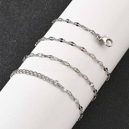 Brass Dapped Chains Necklaces for Women NJEW-D302-23P-1
