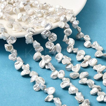 Natural Baroque Keshi Pearl Beads Strands PEAR-B004-07B-01B-1
