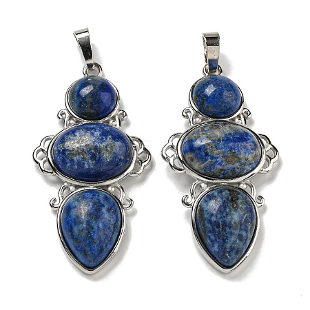 Natural Dyed Lapis Lazuli Pendants G-Q158-04D-1