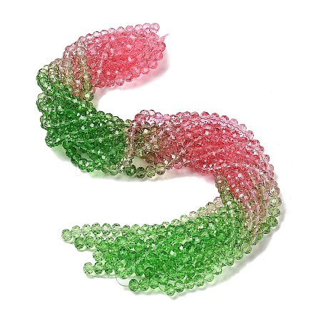 Transparent Painted Glass Beads Strands X1-DGLA-A034-T6mm-A18-1