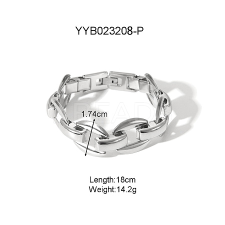 304 Stainless Steel Oval Link Chain Bracelets for Unisex LS-XX1878-3-1