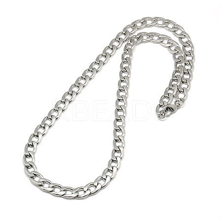 Tarnish Resistant Fashionable 304 Stainless Steel Curb Chain/Twisted Chain Necklaces LS-STAS-A028-N126P-1