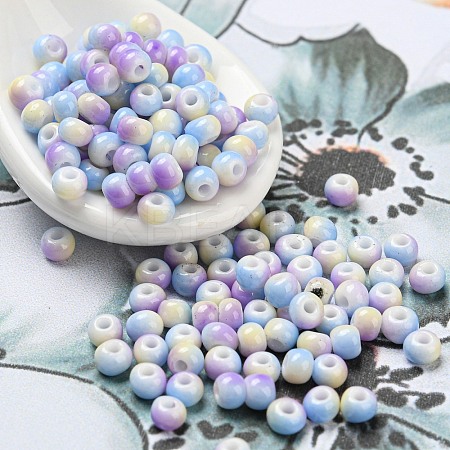 Two Tone Opaque Colours Glass Seed Beads SEED-E005-02E-1
