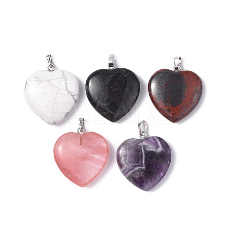 Natural & Synthetic Mixed Gemstone Pendants G-G956-B66-1