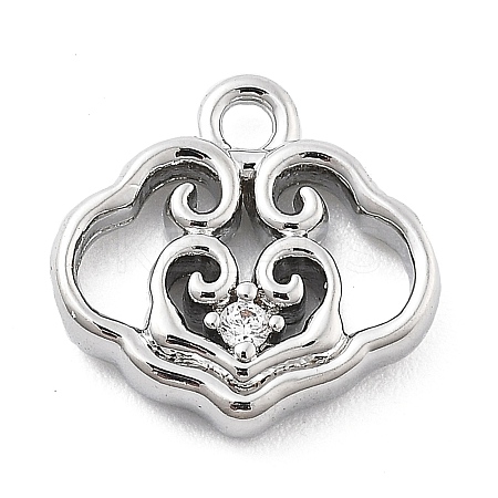 Brass Micro Pave Cubic Zirconia Pendants KK-H511-01P-02-1