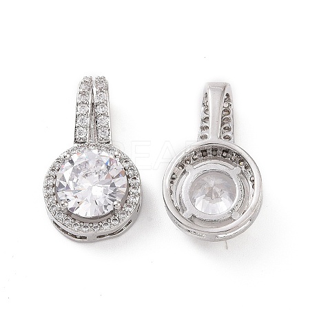 Brass Micro Pave Cubic Zirconia Pendants KK-E068-VC424-1