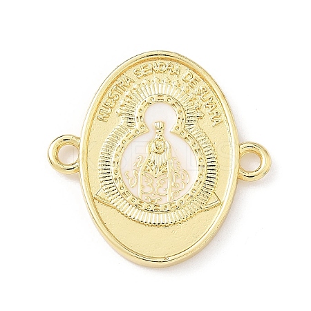 Brass Enamel Connector Charms KK-B141-08G-1