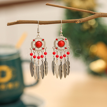 Alloy Resin Dangle Earrings FS-WG73BC7-05-1