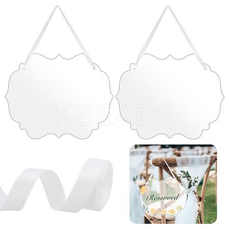2Pcs Acrylic Clear Big Pendants TACR-GA0001-14A-1