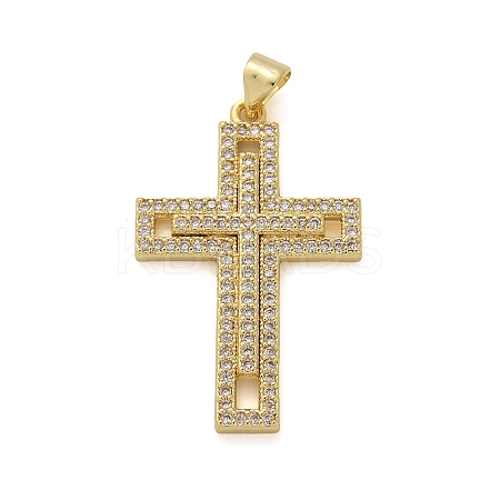 Brass Micro Pave Cubic Zirconia Pendants KK-M319-26G-01-1