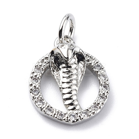 Brass Micro Pave Cubic Zirconia Charms ZIRC-F131-12P-1