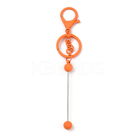 Spray Painted Alloy Bar Beadable Keychain for Jewelry Making DIY Crafts KEYC-A011-02I-1