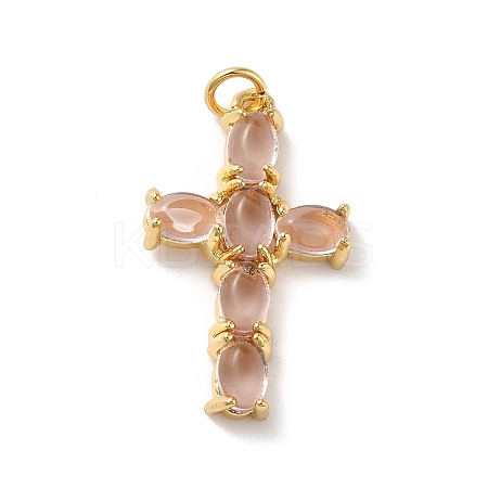 Rack Plating Brass Micro Pave Cubic Zirconia Pendants LS-KK-A160-02G-1
