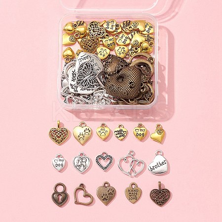 90G 3 Colors Ideas for Valentine Day Gifts Tibetan Style Alloy Pendants TIBEP-FS0001-08-1
