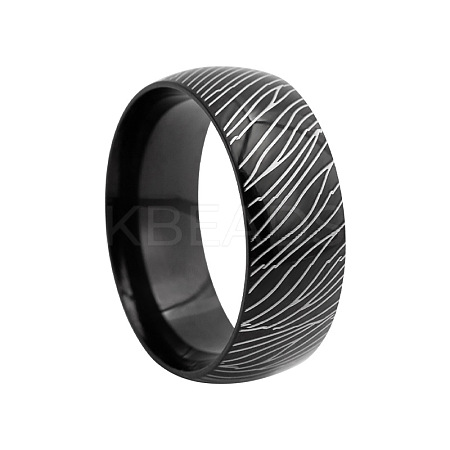Stripe Pattern 201 Stainless Steel Finger Rings FS-WG7658E-03-1