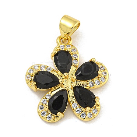 Rack Plating Brass Micro Pave Cubic Zirconia Pendants KK-G513-93G-03-1