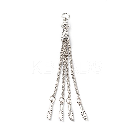 Tibetan Style Alloy Tassel Big Pendants FIND-E037-01AS-1