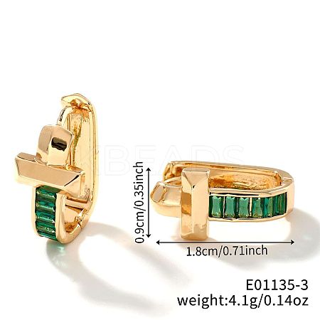 Geometric U-shaped Brass Hoop Earrings for Women SW5755-3-1