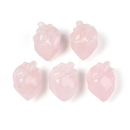 Natural Rose Quartz Heart Beads G-T144-04A-1