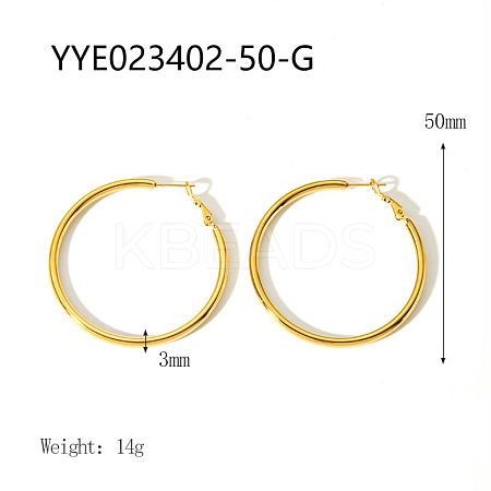 Stylish 304 Stainless Steel Big Hoop Earrings NA7733-3-1
