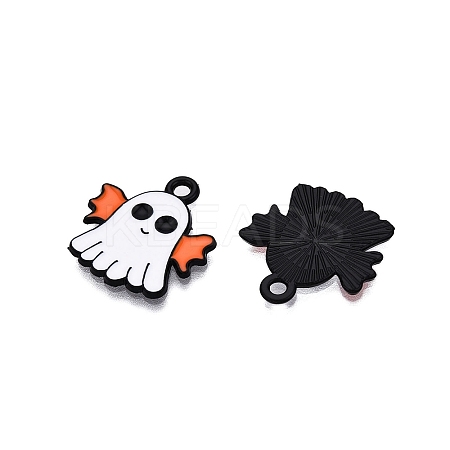 Halloween Theme Spray Painted Alloy Enamel Pendants ENAM-T020-09G-1