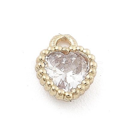 Brass Micro Pave Cubic Zirconia Pendants KK-M306-05G-02-1