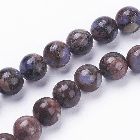 Natural Glaucophane Beads Strands G-F520-39-6mm-1