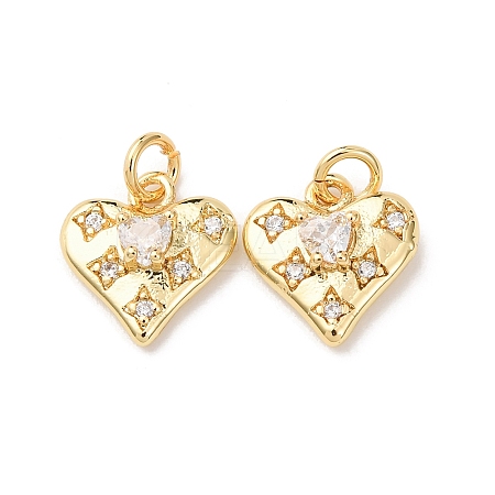 Brass Micro Pave Cubic Zirconia Pendants KK-D019-04G-1