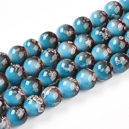 Baking Paint Glass Beads Strands DGLA-N008-10mm-07-1