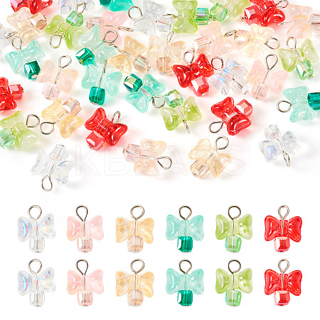36Pcs 6 Colors Glass Pendants FIND-TA0004-21-1