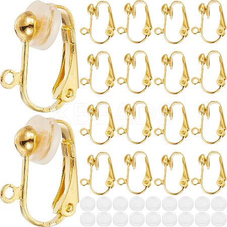 36Pcs Brass Clip-on Earring Findings KK-SP0001-08G-1