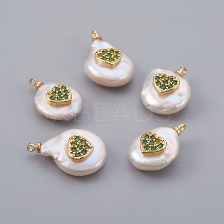 Natural Cultured Freshwater Pearl Pendants PEAR-F008-23G-01-1
