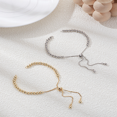 2Pcs 2 Colors Brass Chain Bracelet Making KK-LP0001-99-1